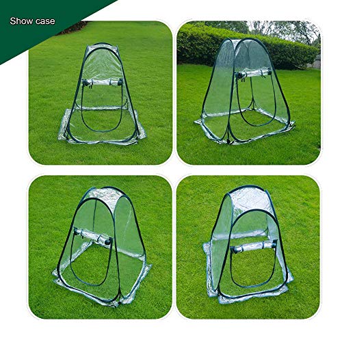 porayhut Pop Up Greenhouse Cover Flower House Mini Gardening Plant Flower Sunshine Room Room,Backyard PVC Greenhouse Cover for Cold Frost Protector Gardening Plants (Small) - Thumbnail 5