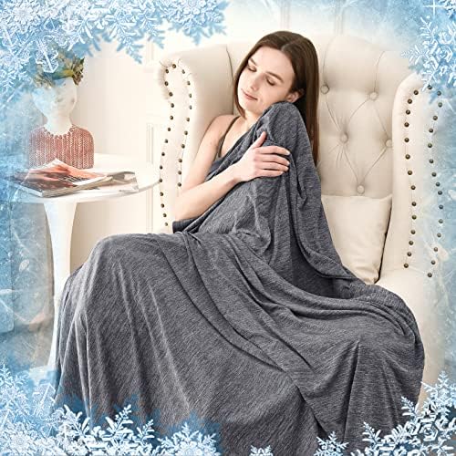 PHF Cooling Blanket for Hot Sleepers Throw Size, Arc-Chill Cool Blanket Absorbs Body Heat to Keep Cool for Night Sweats, Summer Blanket for Bed Sofa Couch, 50x60 inches, Charcoal
