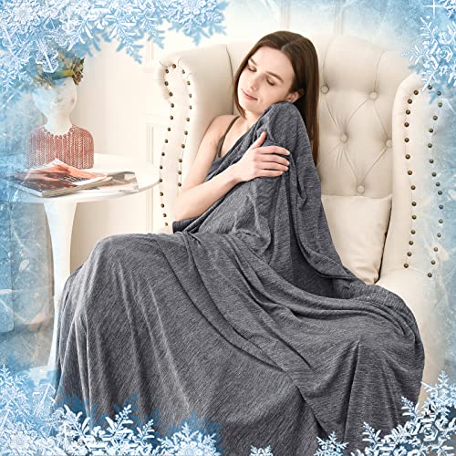 Phf Cooling Blanket For Hot Sleepers Throw Size, Arc-Chill Cool Blanket Absorbs Body Heat To Keep Cool For Night Sweats, Summer Blanket For Bed Sofa Couch, 50X60 Inches, Charcoal #TOP1