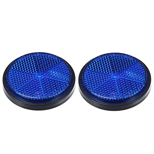 A ABSOPRO 2uds Universal Redondo Forma Reflector para Motocicleta Azul