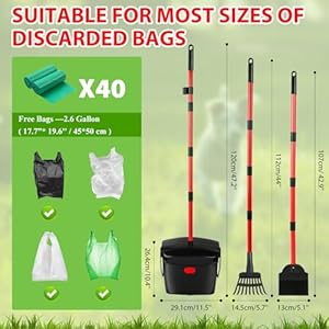 Pooper-Scooper-for-Large-Dogs-Heavy-Duty-Dog-Pooper-Scooper-for-Medium-Small-Dogs-with-Long-Handle-to-Clean-Pet-Waste-Swivel-Bin-Rake-Spade-with-40-Waste-Bags-for-Yard-OutdoorRed - Cucciolini Doodles   Pooper-Scooper-for-Large-Dogs-Heavy-Duty-Dog-Pooper-Scooper-for-Medium-Small-Dogs-with-Long-Handle-to-Clean-Pet-Waste-Swivel-Bin-Rake-Spade-with-40-Waste-Bags-for-Yard-OutdoorRed