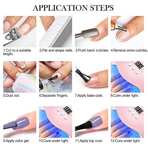 UV Nagellack, MTSSII 6 Farben Gel Nagellack Set, Rosa Grau Lila Farbe Shellac Set Gellack, Nailart Salon Design… – Bild 8