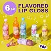 EXPRESSIONS 6pc Soda Pop Lip Gloss Collection - Fruit Flavored, Non-Toxic Soda Bottle Lip Gloss Set, Teen Girls Party Favors