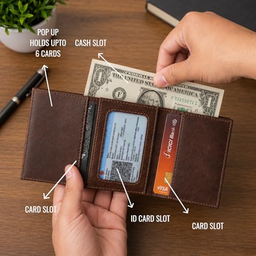 Image of RFID Protected Wallet | Personalised Gift for Man Custom Name |Pop-up Card Holder | Up to 8 Cards | Credit & Debit Cardholder