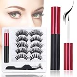 Magnetic Eyeliner and Lashes Kit, Stepjoy Magnetic Liner for Magnet Eyelashes Reusable Lashes (5 Pairs)