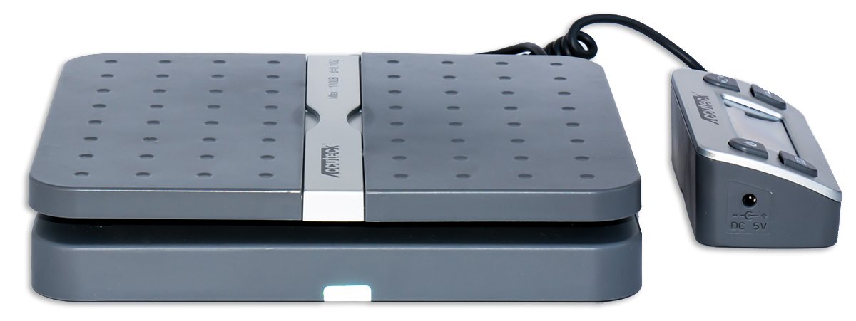 ACCUTECK ShipPro 110lbs x 0.1 oz. Digital Shipping Postal Scale, Gray (W-8580-110-Gray), 11-5/8" W x 9-1/2" H Overall, 9" H Body : Office Products