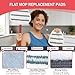 Triangule Flat Mop Replacement Pads, Spin Mop Pad Replacement, 5 Pack Mop Refill Pads, 1 Mop Base and 1 Scraper for Cleaning Floor, Wall, Ceiling, Easy to Replace