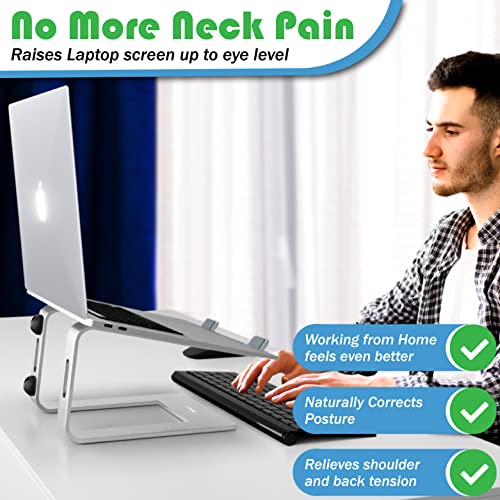 Laptop-Stand-for-Desk-Computer-Stand-for-Laptop-Laptop-Riser-Apple-Macbook-Stand-Dell-HP-Macbook-Pro-Air-Comes-with-Grip-Pads-and-Cable-Management-Fits-all-10-17-inch-Laptops-Silver