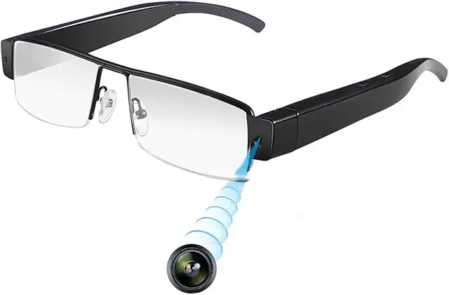 Lunettes Caméra Espion HD 1080P - Mini DV Caméra Cachée avec Enregistrement Audio