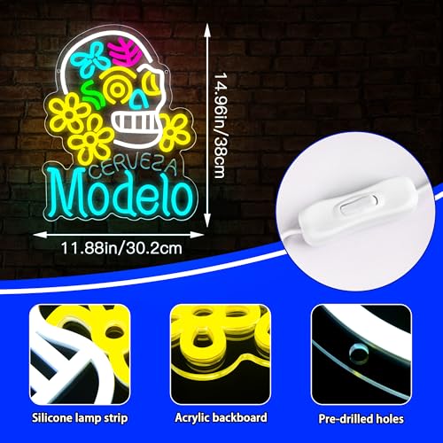 Image of Beer Neon Sign for Wall Decor Dimmable Beer Neon light for Bedroom Bar Led Business Signs Suitable for Man Cave Home Bar Pub Party Store Bistro Birthday Gift Christmas Decor Size 14.9*11.8In(ZYLD283)