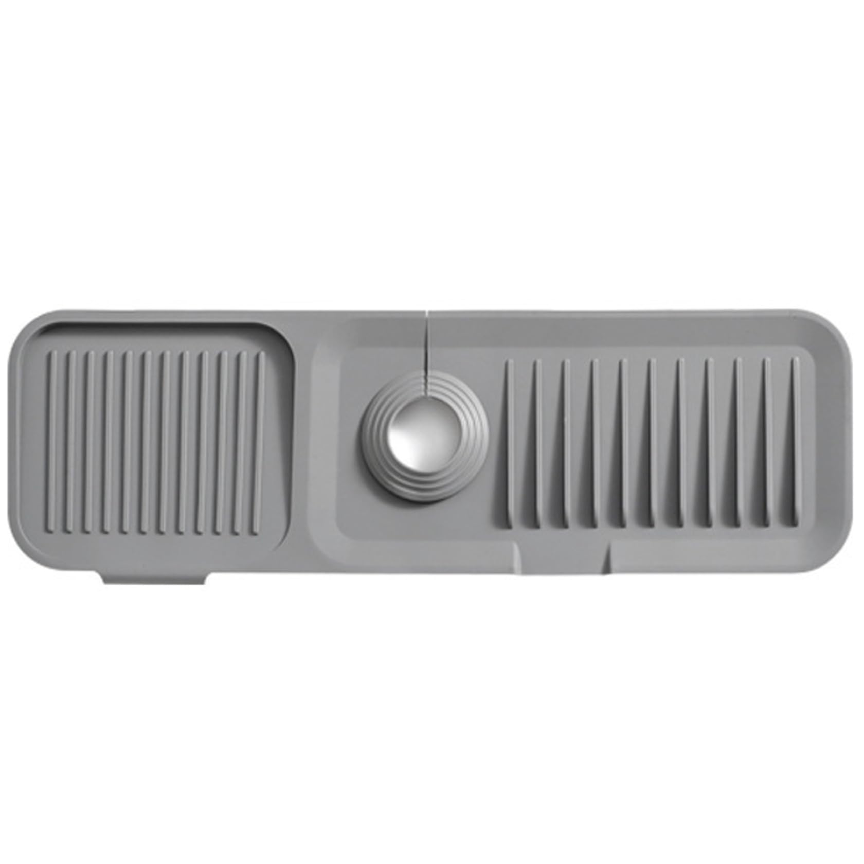 Sink Faucet Mat Silicone Sink Splash Guard, 17.7" Faucet Mat with Drainage Slope Splash Guard for Kitchen Behind, Grey