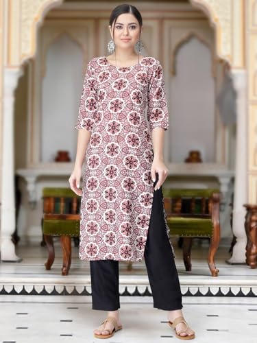 Image of Tee Projekt Versatile Crepe Kurti & Pant Set for Women Printed Kurta Set