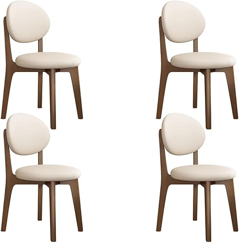 Miniatura 18 de YVYKFZD Juego de sillas de comedor, sillas de cocina de madera maciza, silla de comedor de granja con respaldo curvo, silla tapizada de cuero para