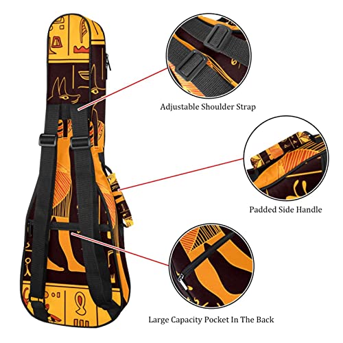 Sac à dos pour ukulélé rétro égyptiens hiéroglyphes égyptiens imperméable Oxford avec bretelles réglables - Les Beatles, Paul McCartney, John Lennon, RIngo Starr, George Harrison Sac à dos pour ukulélé rétro égyptiens hiéroglyphes égyptiens imperméable Oxford avec bretelles réglables – Image 4