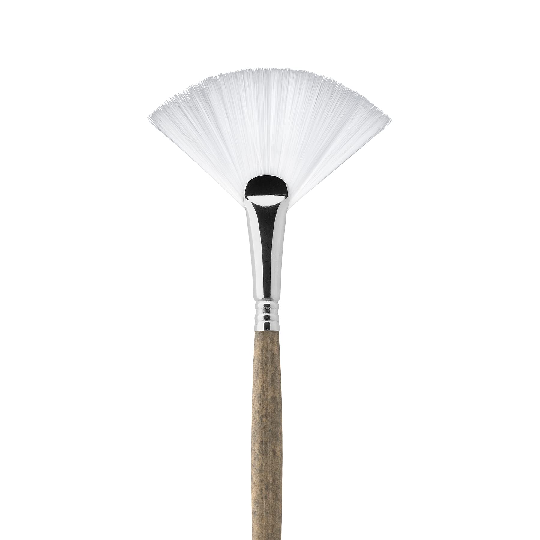Escoda Perla Series 4233 Artist Oil & Acrylic Long Handle Paint Brush, Synthetic White Toray Filament, Fan, Size 4