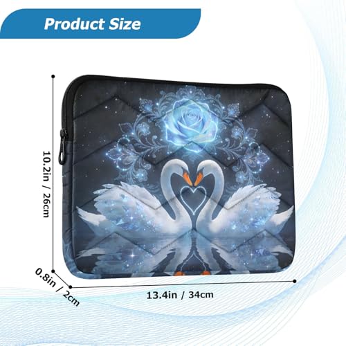 Funda para laptop con diseño de cisne 15.7x11.8 pulg miniatura 3