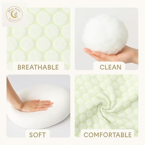 Miniatura 5 de Almohada de apoyo de espalda para embarazo, cojín de algodón transpirable para comodidad prenatal y posparto  Funda lavable, alivio de la espalda