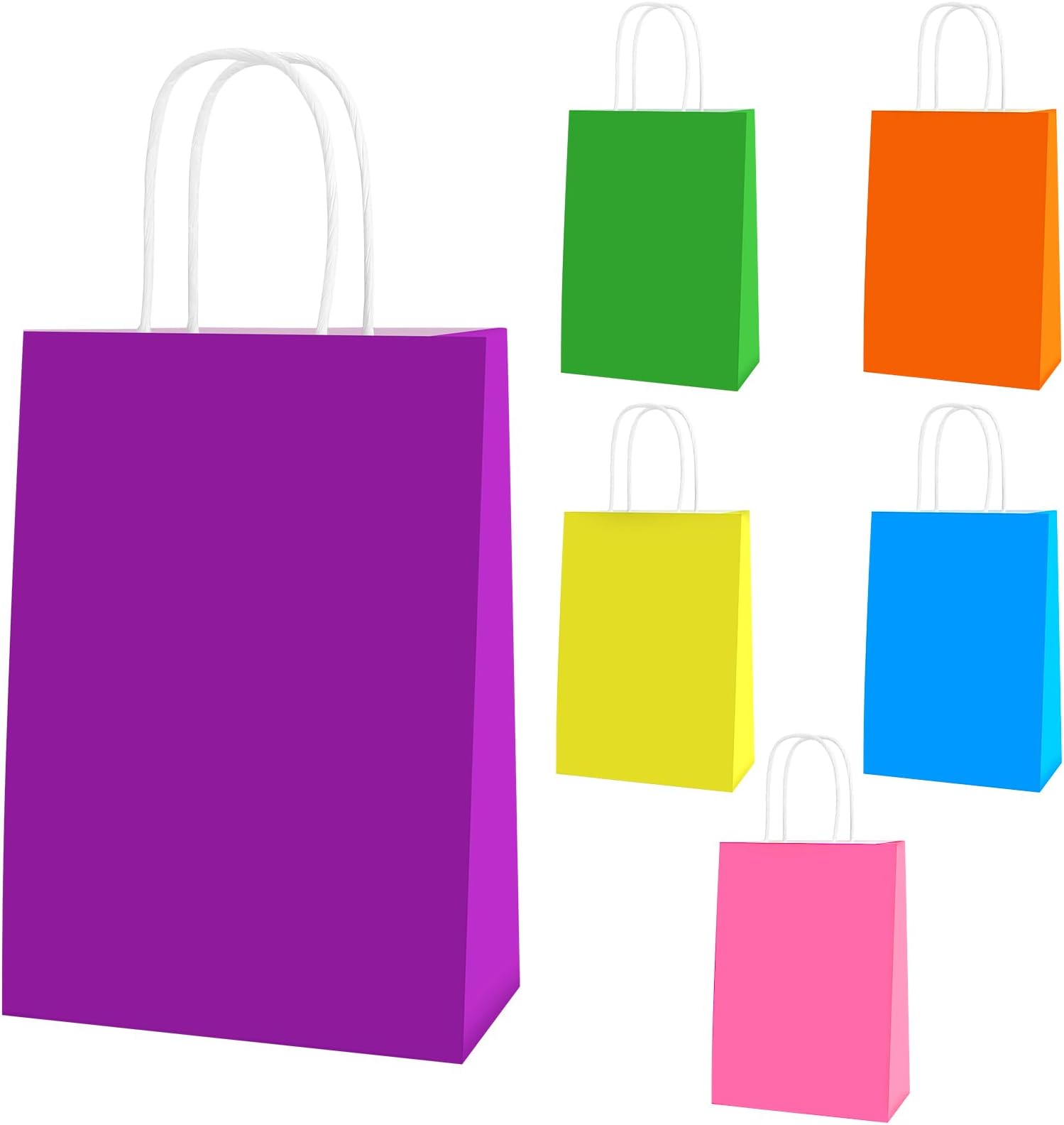 24 Sacchetti Regalo In Carta Kraft Con Manici: 6 Colori Pastello Per Feste, Compleanni E Bomboniere - 6