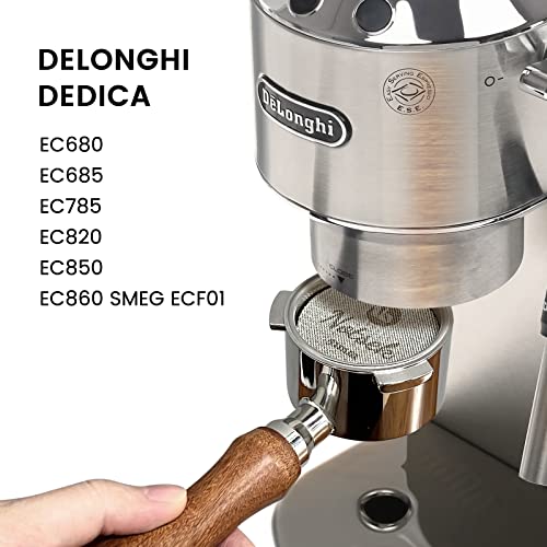 NOTSEK Bottomless Portafilter 51mm with Puck Screen for DeLonghi Dedica EC680/EC685/EC785/EC820/EC850/EC860 Smeg - Image 3