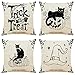 ZSQCVB Poszewki na poduszki na zewnątrz, 40 x 40 cm, Halloween, dekoracyjne poduszki na łóżko, kanapę, do sypialni, sofy, salonu, łóżka, krzesła, 4 sztuki, miękkie, przytulne
