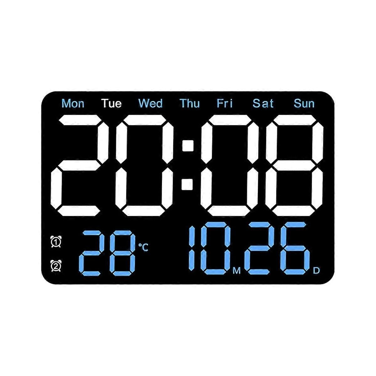 JOYHAPPST Electronic Wall Clock Temperature Date Display Table Clock Wall-Mounted Digital LED Alarm Clocks fo