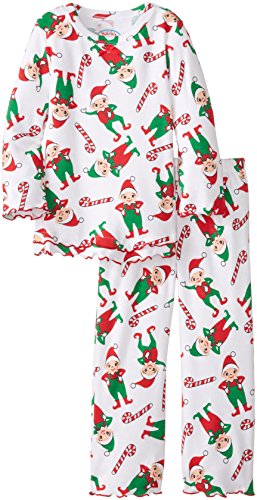 Sara's Prints Girls' Ruffle Top and Pant Pajama Set