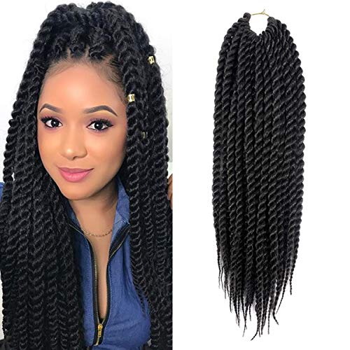 DakTou (22 inch, 6Packs / Lot) Havanna Twist häkeln Zöpfe Senegalese Twist häkeln Mambo Twist Flechtenhaar (22 Zoll, 1B) Cover