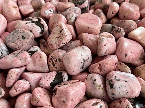 Image of GAF TREASURES 1 /2 LB Rhodonite Tumbled Stones, Polished Rhodonite Gemstone, Rhodonite Healing Crystals (Rhodonite)