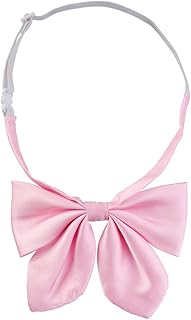 Pajarita preatada de color liso para mujer, corbatín para uniforme escolar