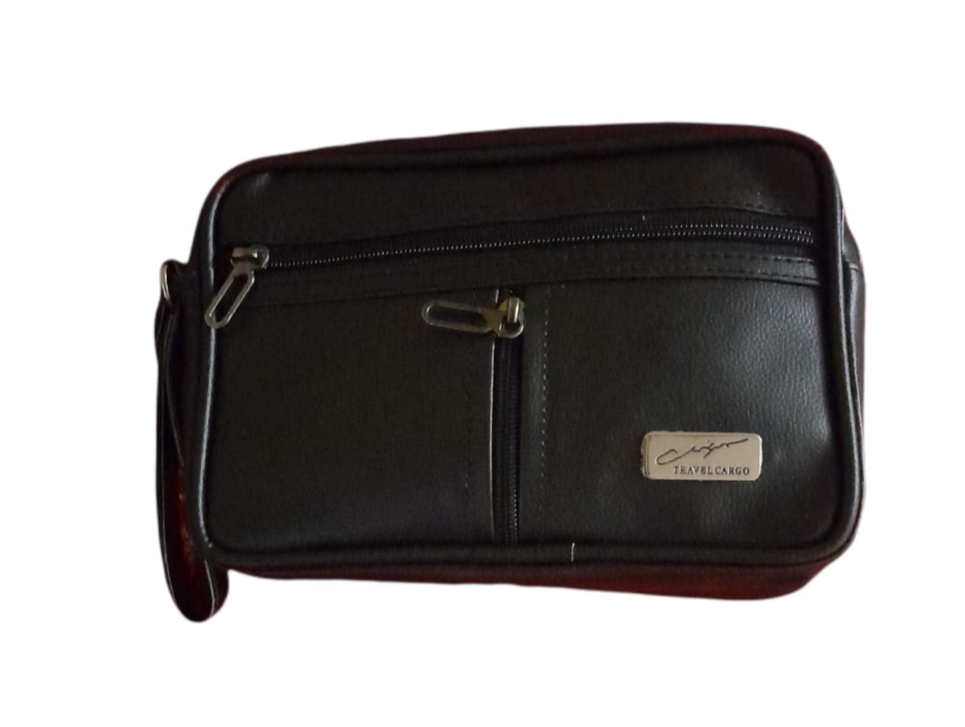 Travel kit Pouch Hand Bag Two Parts & Inside Small Pocket Travel Shaving Kit & Bag (Black)-image-46