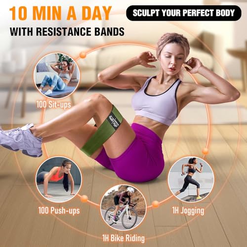 image for COOBONS FITNESS Fabric Resistance Bands for Working Out - Exercise Ban