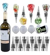 JIOFAVIU 15 Pcs Resin Wine Bottle Stopper Molds Set, Wine Stopper Silicone Molds for Epoxy Resin ...