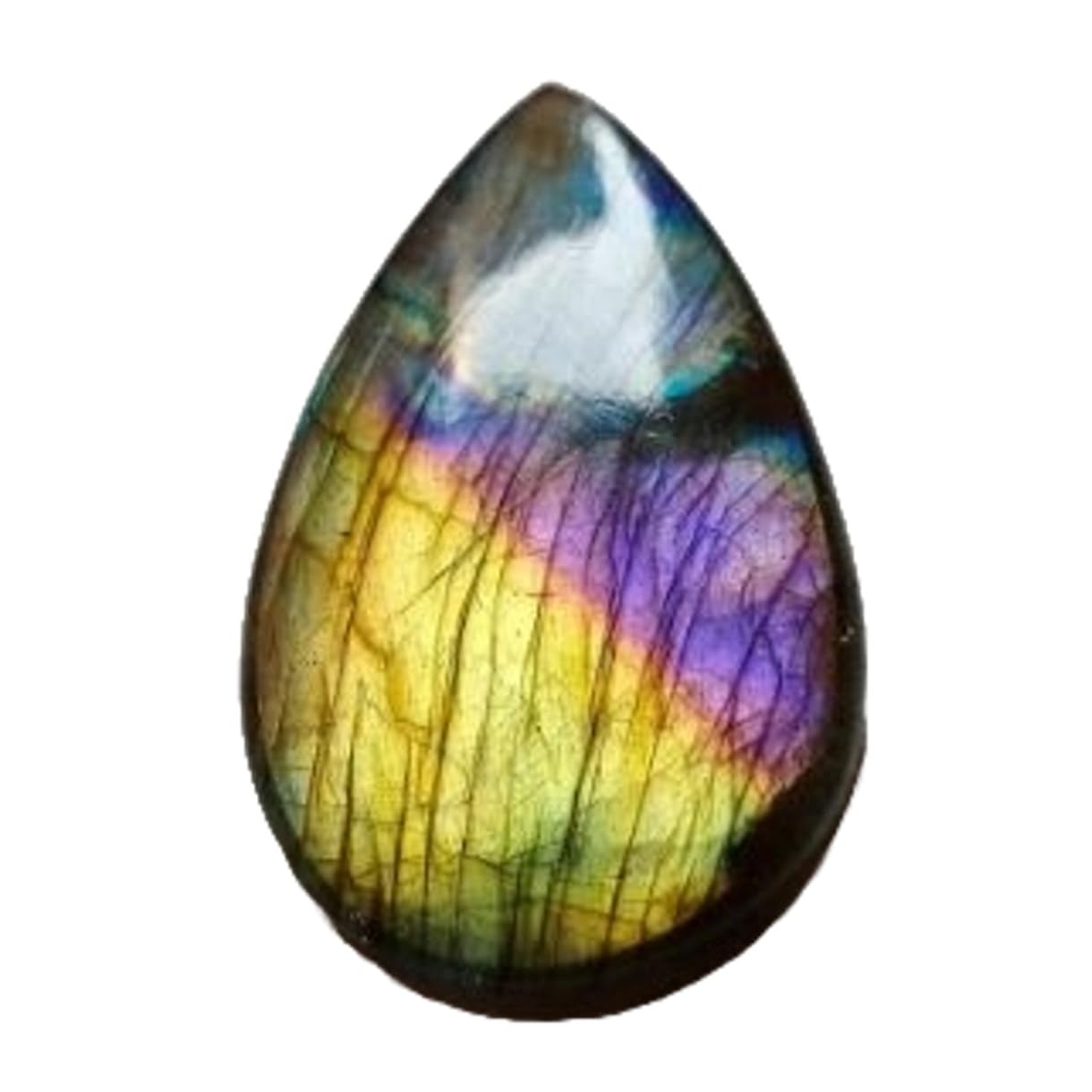 Labradorite violette naturelle en poire 38x22mm pour création de bijoux d'exception