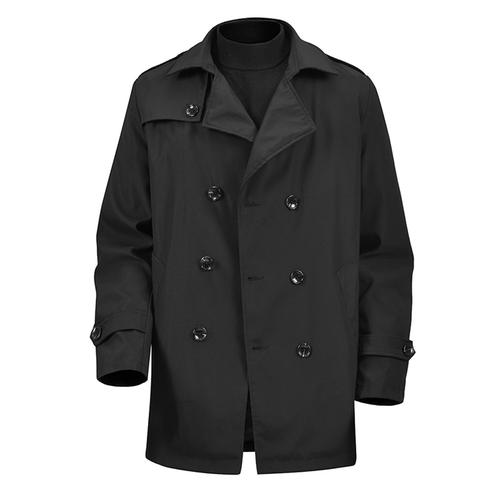 Générique Trench Homme Manteau anorak classique style britannique pour homme avec veste extérieur polyvalente tissu résistant tenue décontractée et habillée