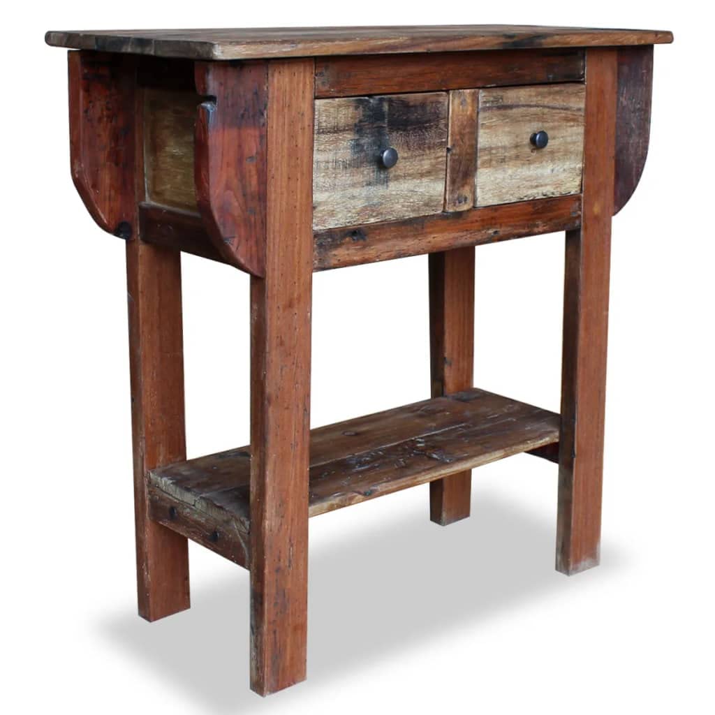 vidaXL Consolle in legno massiccio di recupero, 80 x 35 x 80 cm