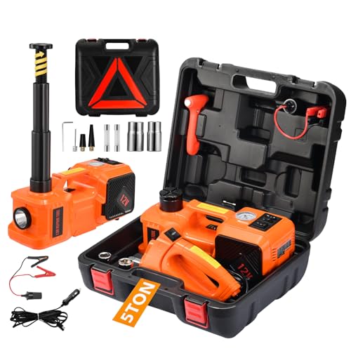 Electric Car Jack Kit 5 Ton 12V Floor Jack Portable Hydraulic Car Jack with...