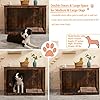 Ylovecl-Wooden-Dog-Crate-Furniture-with-Slide-Tray-Double-Doors-Dog-Crate-End-Table-Furniture-Style-Dog-Kennels-Indoor-Pet-Crate-Table-for-Large-Dog-44-Rustic-Style-Multi-Colored Pet Crate Table for Large Dog