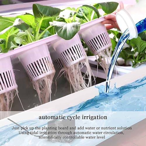 Kit de torre hidropónica, sistema de cultivo vertical con luz LED de cultivo para verduras, construcción duradera de PVC, solución de jardinería interior