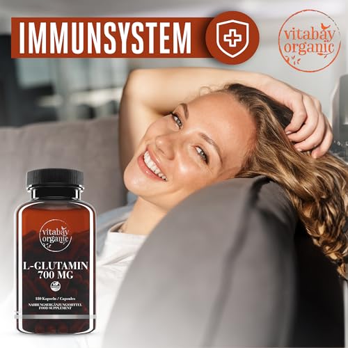 Vitabay L-glutamin Kapseln 700mMg Vegan - 360 Kapseln L-glutamin Hochdosiert - L Glutamin Kapseln Glutamine Glutaminsäure - Aminosäure L-glutamin Hochdosiert Laborgeprüft - Glutamin Vegan – Bild 4