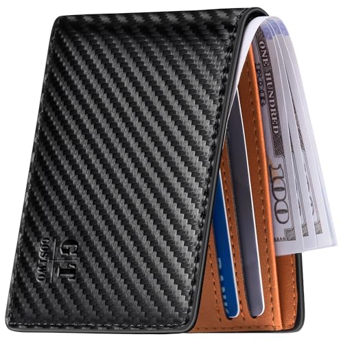 Image of Gostwo Mens Wallet RFID Blocking Slim Minimalist Bifold Wallet with ID Window & Business Card Holder, Thin Front Pocket Design, Stylish Wallet for Men, Teen, Boyfriend, Husband