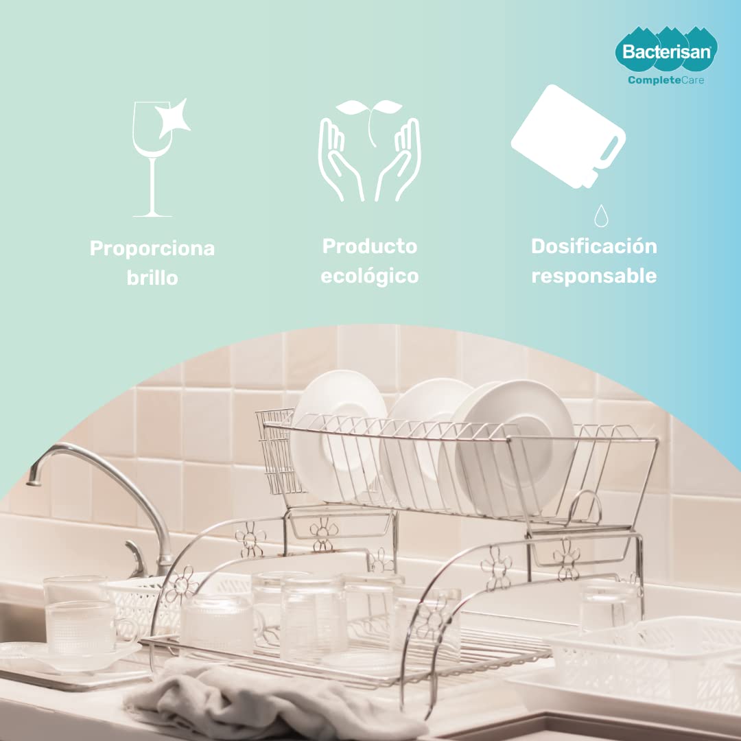 BACTERISAN Manual Dishwasher Concentrate 5L, liquide vaisselle, élimine la saleté, organique, graisses et amidons, Convient à un Usage Public Général, Ecolabel : Es-eu/019/00001