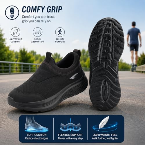 Image of ASIAN Wonderwalk-31 Men's Walking Shoes | Slip-On Daily Walk Trainer with Breathable Knit Mesh, Memory Foam Comfort & Lightweight Design