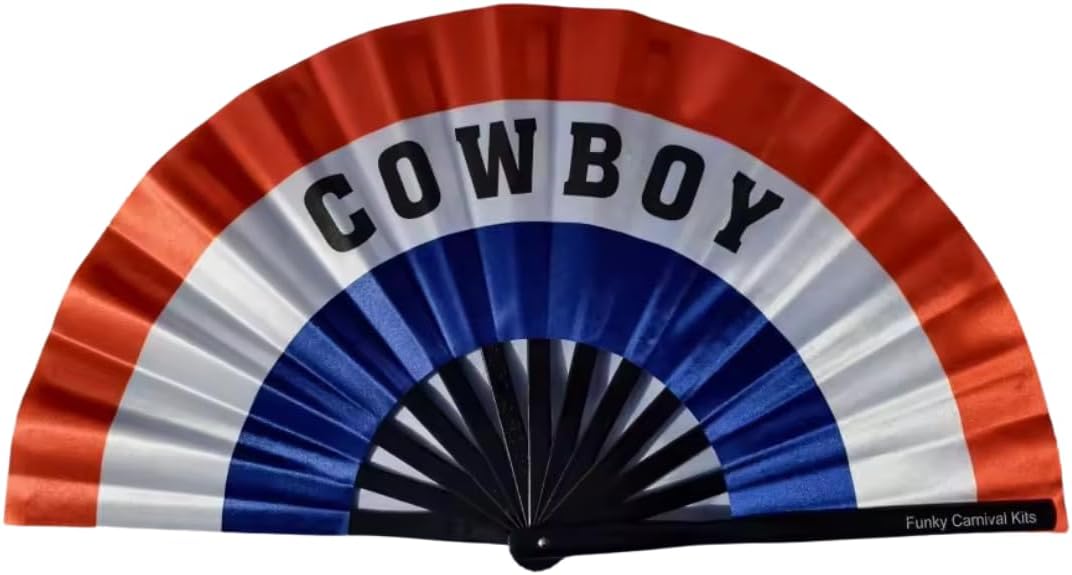Cowboy Cowgirl Folding Fan| Bey Cowboy Carter Halloween Outfit|Clack Fan for Concerts| Festival Fan|Boots on The Ground Fan|Line Dancing Fan (Cowgirl)