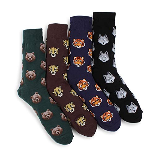 Mens Dress socks - animal prints (Crew 4Pairs) LK