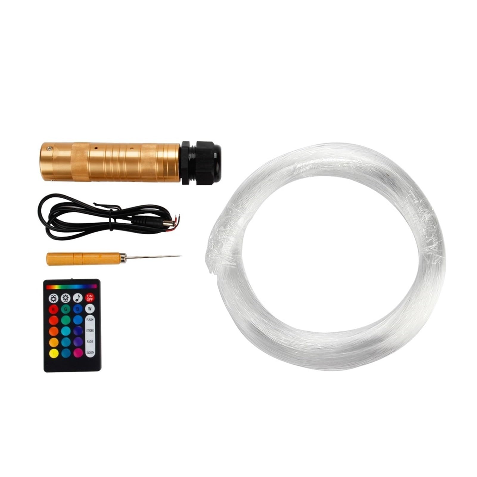 CUDTAPI LED Fiber Optic Light Engine 12V 6W RGB Car Roof Star Lights LED Fiber Optic Ceiling Light kits Optical DIY Starry Sky Auto Decorative Lamp(150pcs 0.75mm 2M)