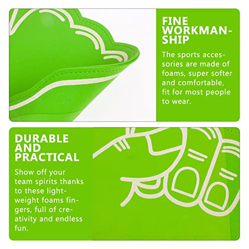 Homoyoyo 3PCS Foam Finger Cartoon Giant Cheering No. 1 Foam Finger for Sports Event Games Celebration Soccer Cheerleading Cheer Props(Light Green) - Image 4