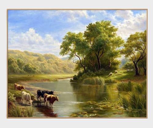 Peinture à l'huile paysage rustique pour habiller un mur vide avec élégance