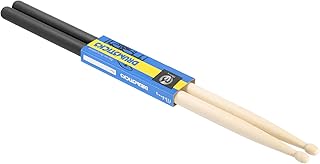 PATIKIL Maple Wood Drumstick Anti Slip Handle Grips Drum Stick Wrap 5A Black 1 Pair for Drumming Musical Instrument Percussion