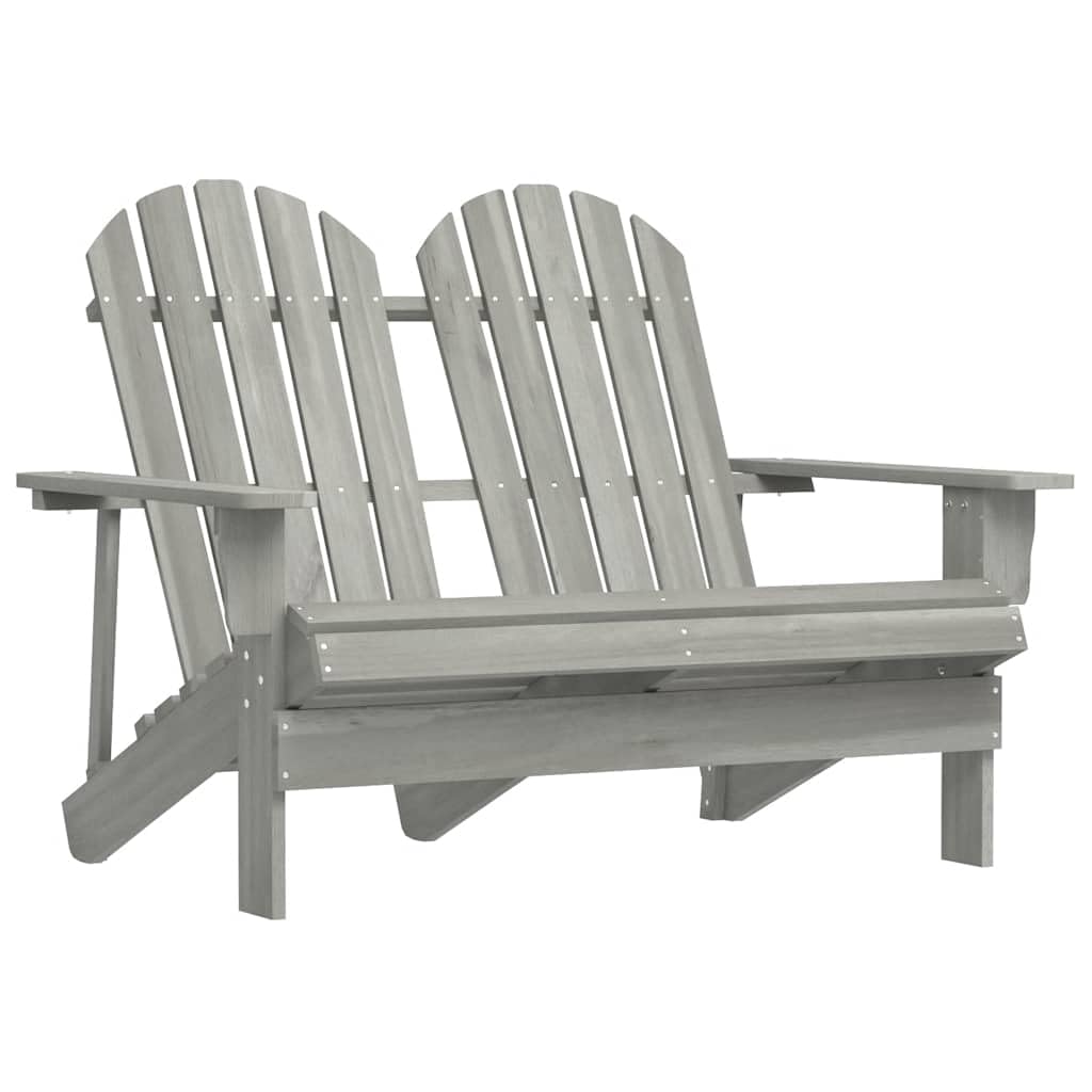 Banc Adirondack en bois gris 2 places extérieur : le confort lounge pour votre balcon