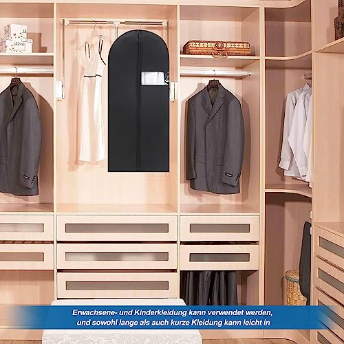 Kleidersack, 2 Stück Kleidersack Anzug, Kleiderhüllen Abdeckung mit Reißverschluss für Anzüge Kleider Mäntel Sakkos Hemden Abendkleider Anzugsack Aufbewahrung Premium kleidersäcke 120 x 60 cm